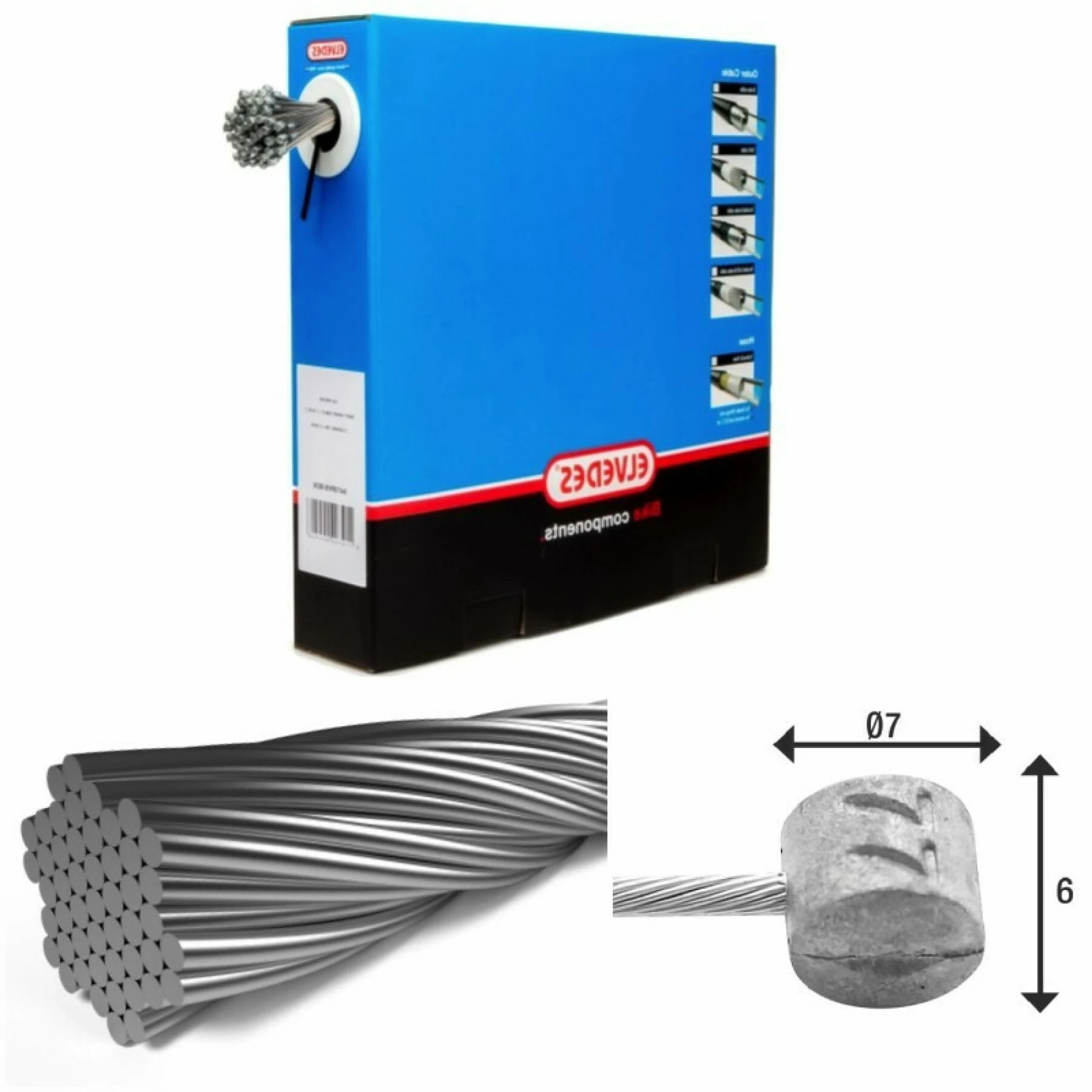 Câble De Frein 1x19 Fils Inox Ø1,5mm Tête En T Ø7x6mm Elvedes 4 Câble De Frein 1x19 Fils Inox Ø1,5mm Tête En T Ø7x6mm Elvedes – Image 4