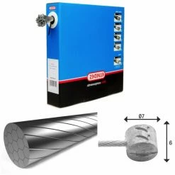 Câble De Frein 1x19 Fils Inox Slick Ø1,5mm Tête En T Ø7x6mm Elvedes