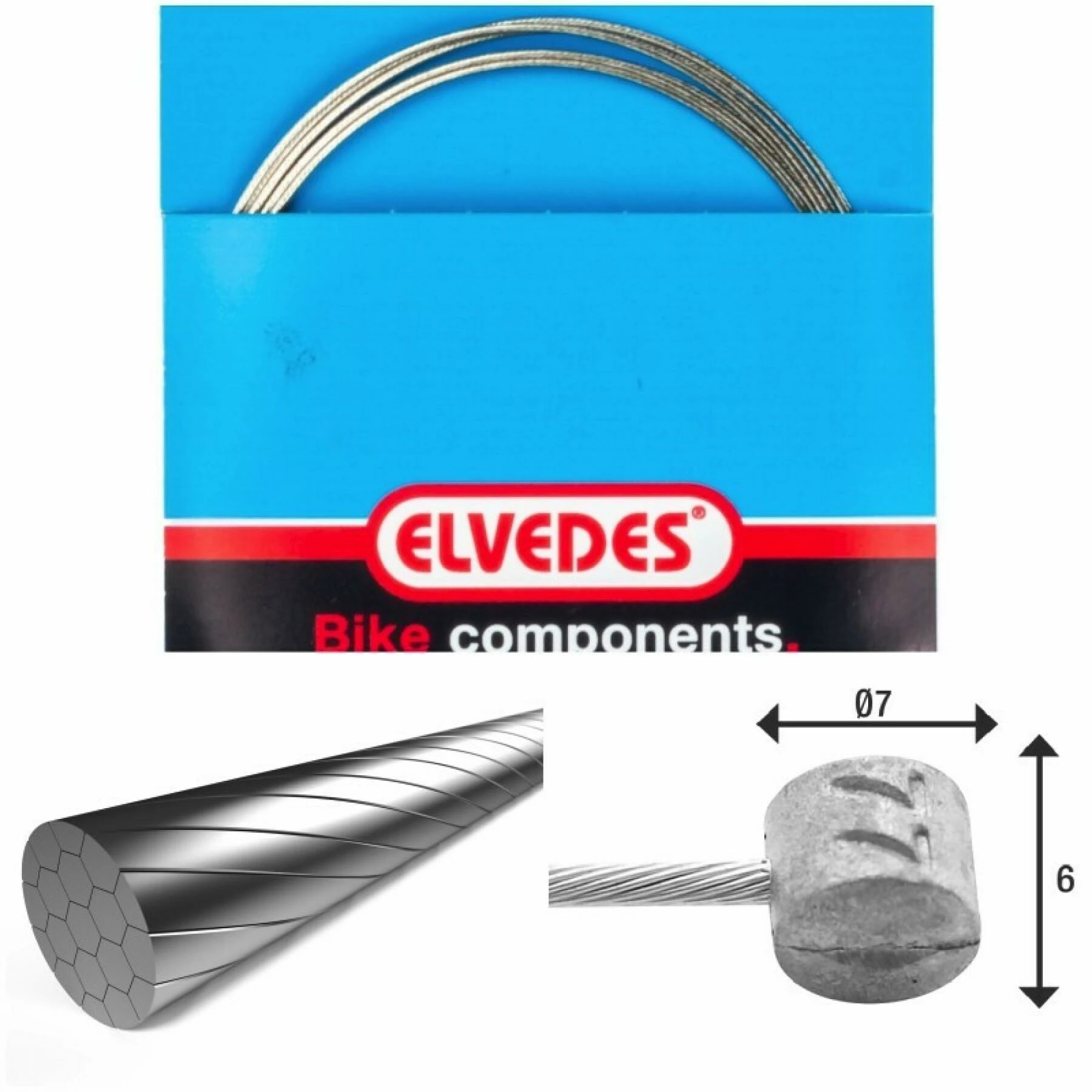 Câble De Frein 1x19 Fils Inox Ø1,5mm Tête En T Ø7x6mm Elvedes 8 Câble De Frein 1x19 Fils Inox Ø1,5mm Tête En T Ø7x6mm Elvedes – Image 8