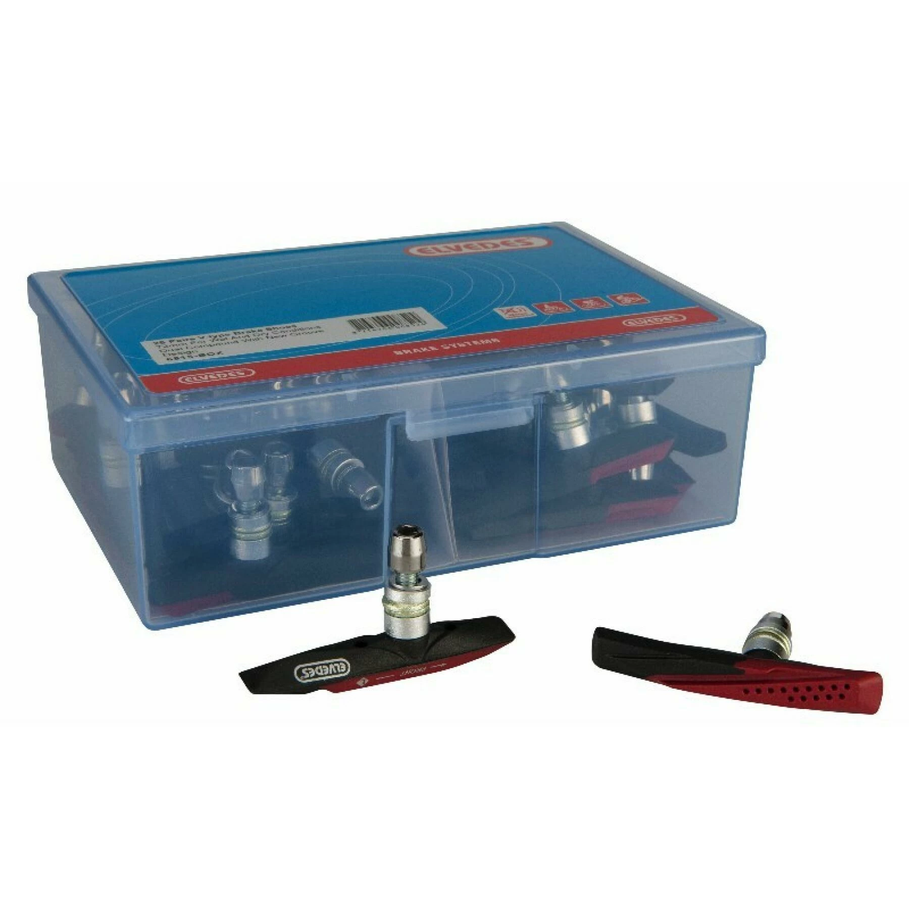 Boite De 25 Paires Patins De Frein Pour Conditions Humides Elvedes V-Type 1 Boite De 25 Paires Patins De Frein Pour Conditions Humides Elvedes V-Type